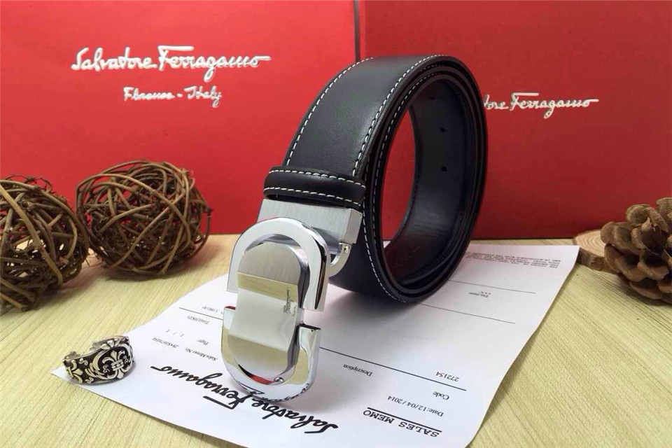 Ferragamo Gentle Monster leather belt with double gancini buckle GM134